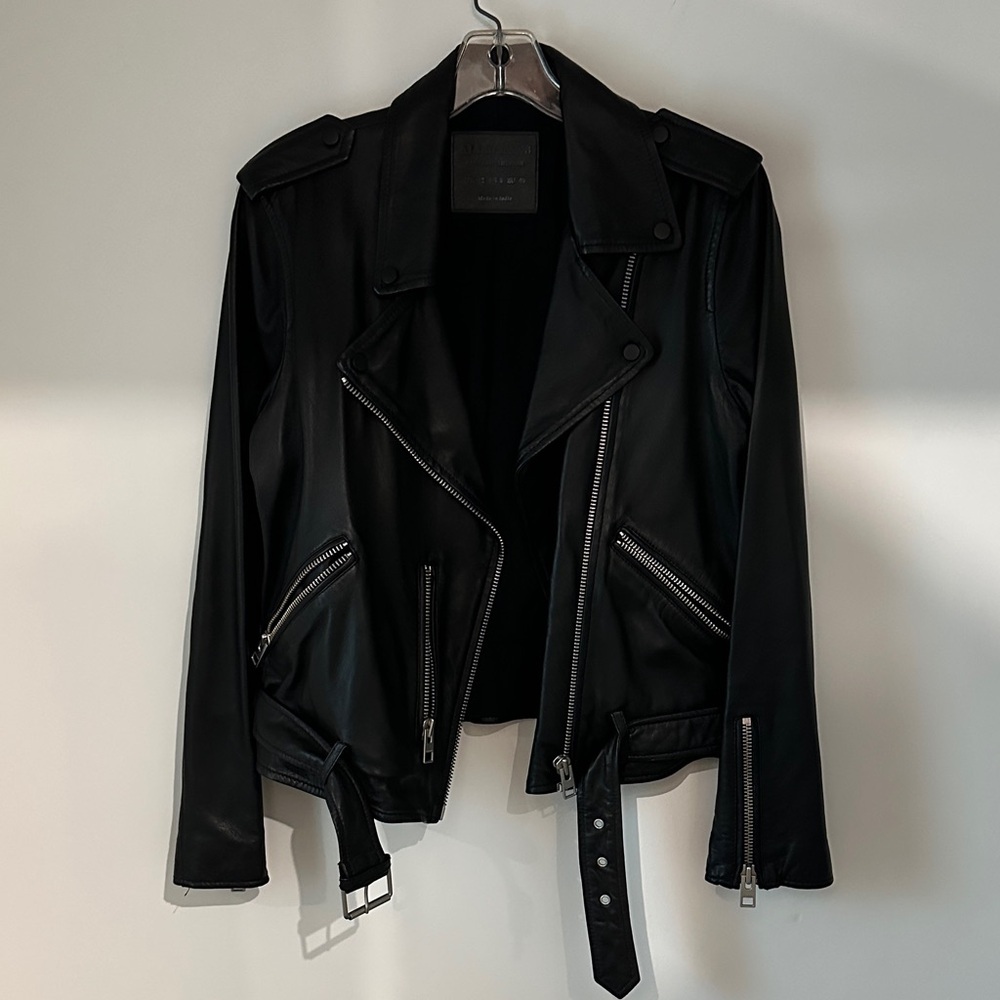 All‎ Saints Black Leather Moto Jacket